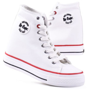 Buty Damskie Lee Cooper Trampki koturn białe (LCJ-21-48-0700) - 38