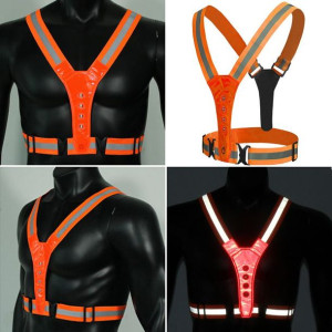 Szelki odblaskowe LED - pomarańczowe