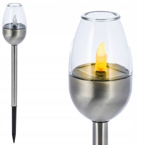 Lampa solarna LED ogrodowa nowoczesna srebrna