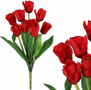 TULIPANY sztuczne XL czerwone BUKIET do wazonu