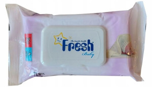 Chusteczki Fresh Baby Z Klipsem, Nawilżane 72 Szt.