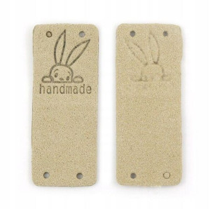 Naszywka, wszywka, metka zamszowa HANDMADE 50x20mm