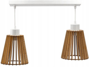 Lampa Wisząca Sufitowa Żyrandol LED DREWNIANY E27