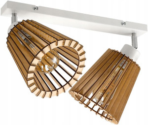 Lampa Wisząca Sufitowa Żyrandol DREWNIANY E27