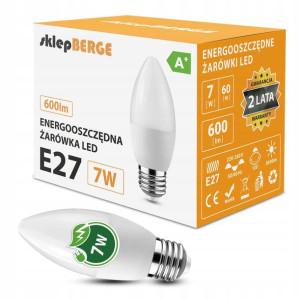 Żarówka Led E27 7w=60w Świeczka C37 Barwy Berge