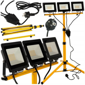 Naświetlacz HALOGEN LED 150W Lampa 3x 50W + STATYW