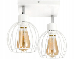 Lampa Sufitowa Biała 2xE27 Ozdobna Do Kuchni