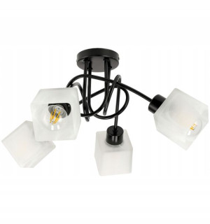 Lampa Led Loft Kręcona Szklana 4xe27 Do Pokoju