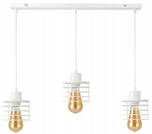 Lampa Wisząca Żyrandol Plafon Sprężyna Biała 3xE27