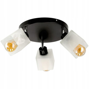 Żyrandol Lampa Led Wisząca Sufitowa Szklana 3xe27