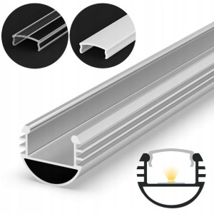 Profil LED Aluminiowy Okrągły BRG-8 + KLOSZ 1m