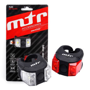 Lampki rowerowe Meteor Flex LED SuperBright zestaw