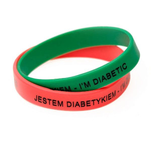 Opaska silikonowa "jestem diabetykiem"