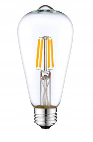 Żarówka LED Ozdobna E27 8W=70W ST64 Filament 800lm
