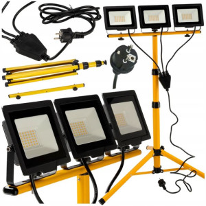 Naświetlacz HALOGEN LED 150W Lampa 3x 50W + STATYW