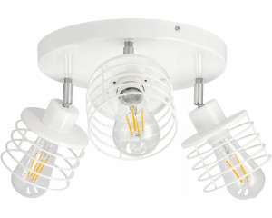 Żyrandol Lampa Led Wisząca Sufitowa Sprężyna Biała
