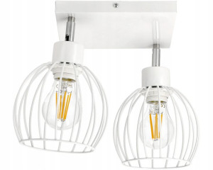 Lampa Sufitowa Biała 2xE27 Ozdobna Do Kuchni
