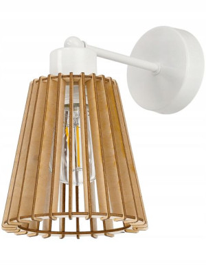 Lampa LED Do Czytania Kinkiet Ścienny Drewniany