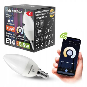 Żarówka Led Smart E14 5,5w Ww-nw-cw Wi-fi Tuya Cct