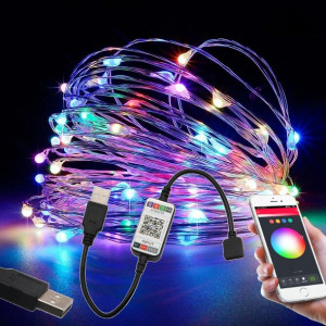 Łańcuch świetlny 10m RGB MULTICOLOR USB + SMART