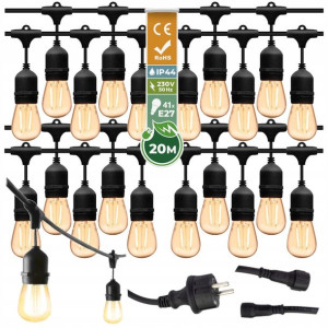 Girlanda ogrodowa świetlna 20m+41x Żarówka Led 1W