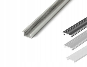 Profil aluminiowy do LED wpuszczany B 1m + klosz