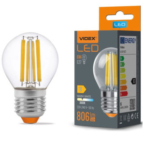 Żarówka Led E27 Filament 6W G45 KULKA CIEPŁA