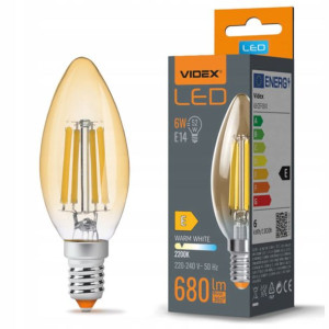 Żarówka Led E14 Filament 6W ŚWIECZKA AMBER CIEPŁA