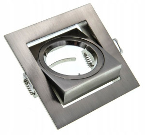 Oprawa GU10 odlew kwadrat ruchoma chrom mat