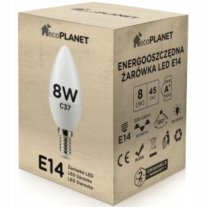 Żarówka LED E14 świeczka 8W 700lm ecoPLANET