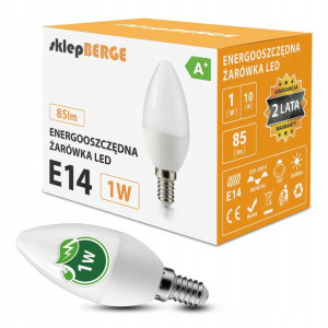Żarówka LED E14 C37 1W świeczka barwa neutralna