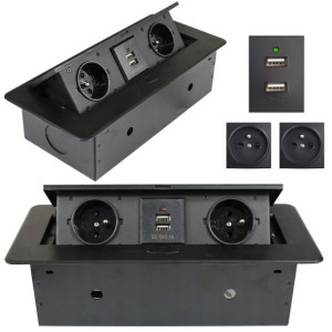 Gniazdo elektryczne blatowe 2x230V 2xUSB