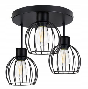 Lampa Wisząca Sufitowa Okrągła Kula Druciana 3xe27