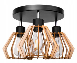 Lampa Wisząca Sufitowa Regulowana Diament Drewno 3
