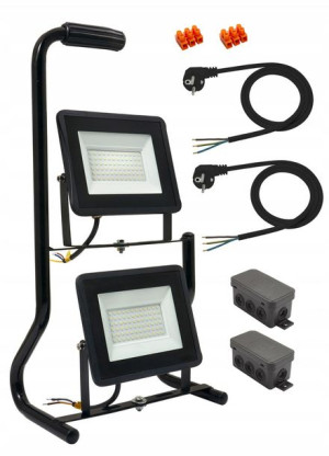 Naświetlacz halogen LED 50W + statyw złącze