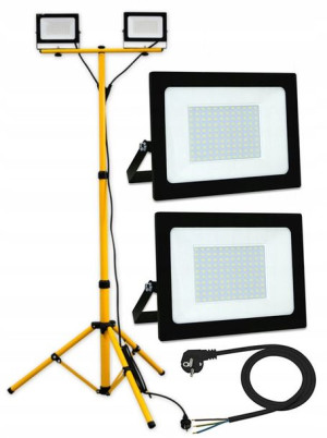 Naświetlacz Halogen LED 2x 100W + statyw i przewód