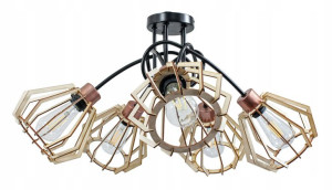 Lampa Sufitowa Miedziana LOFT 5 X E27 BRYLANT DREW