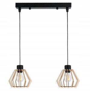 Lampa Wisząca Sufitowa Belka Diament Drewniany