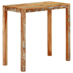 Stolik barowy, 112x55x108, lite drewno odzyskane