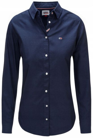 Koszula damska TOMMY JEANS granat gładka SlimFit