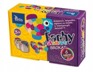Farby Plakatowe Szkolne Brokatowe 6kol. Tetis