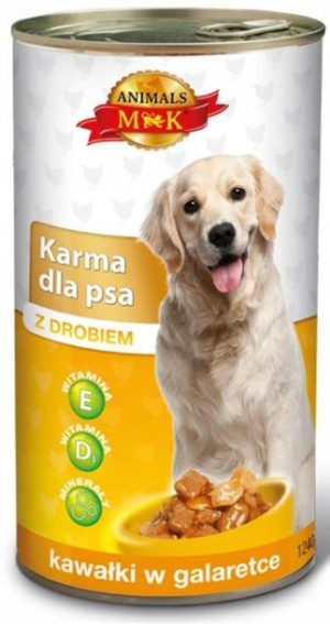 Karma dla psa z drobiem 415g kawałki w galaretce
