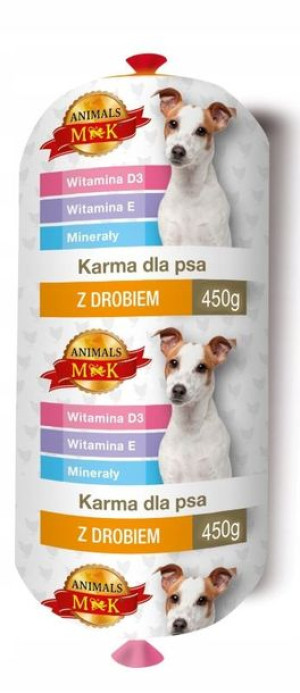 Karma dla psa z drobiem 450g baton
