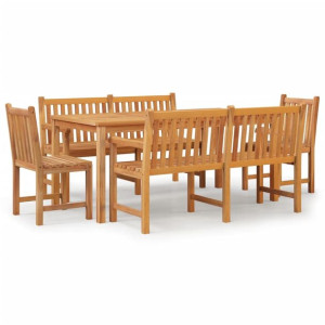 5-częściowy zestaw mebli ogrodowych, lite drewno tekowe