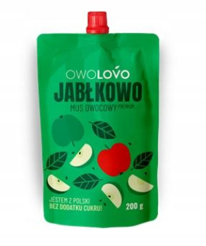 Owolovo Jabłkowo Mus Jabłkowy Bez Cukru 200g