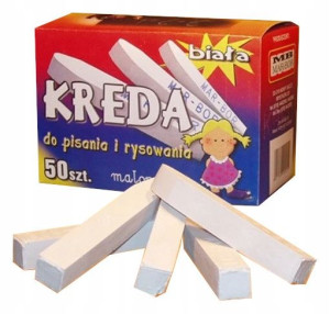 Kreda szkolna biała kwadratowa B4 50 lasek