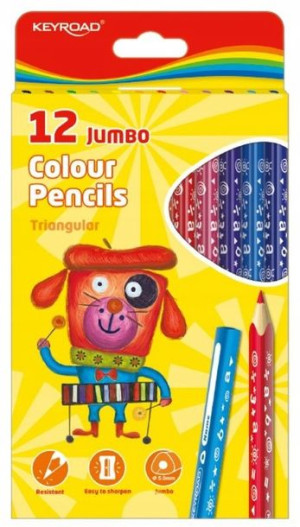 Kredki Ołówkowe Keyroad Jumbo, Trójkątne, 12szt.