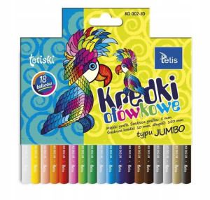 Kredki Ołówkowe Typu Jumbo 18 Kolorów, Tetis