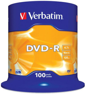 Płyta Dvd-r Verbatim Azo, 4,7gb, 16x, Cake 100szt.