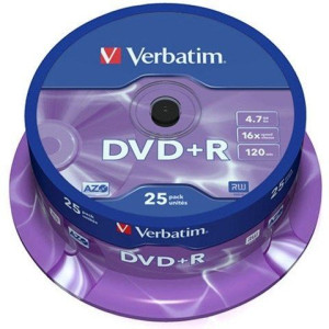 Płyta Dvd+r Verbatim Azo, 4,7gb, 16x, Cake, 25szt.